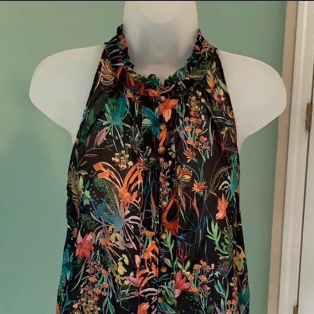 Anthropologie Maeve Floral Sleeveless Top - Sz L